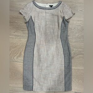 Ann Taylor Gray and Cream Dress